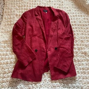 Red linen blazer